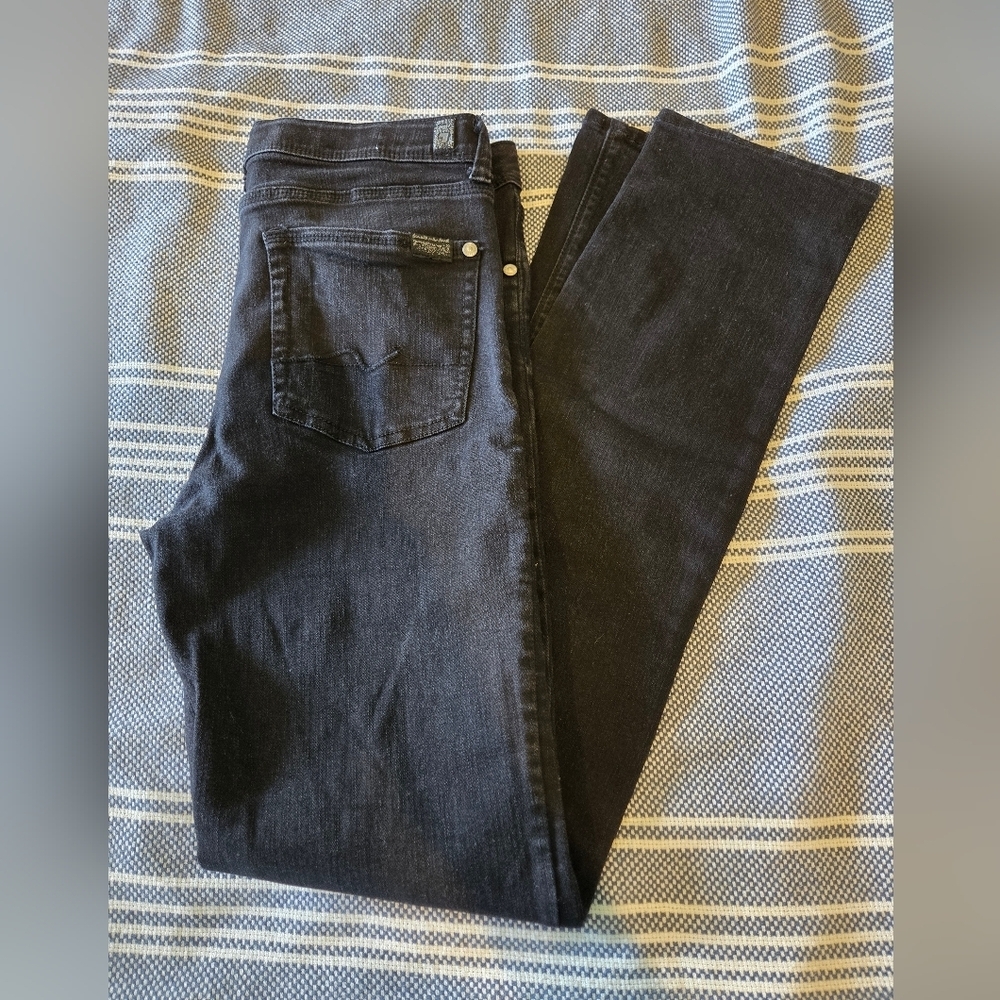 Seven For All Mankind Youth Slimmy Black Jean 16 Boy Adjustable Waist Normcore